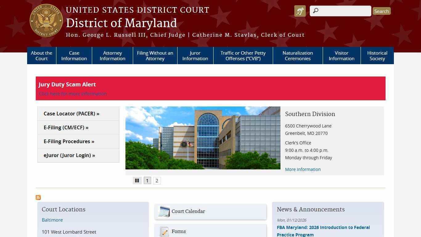 District of Maryland | United States District Court